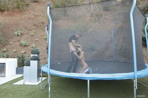 Brazilian teen nympho Gina Valentina likes ass fucking outdoor hookup on trampoline - 2