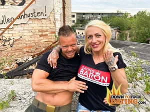 Blonde mom Harleen Van Hynten fucking her blind date in an abandoned building - 2